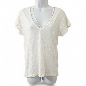 Women’s LNA White T-Shirt cotton top Strappy Neutral Basic Western Size XS